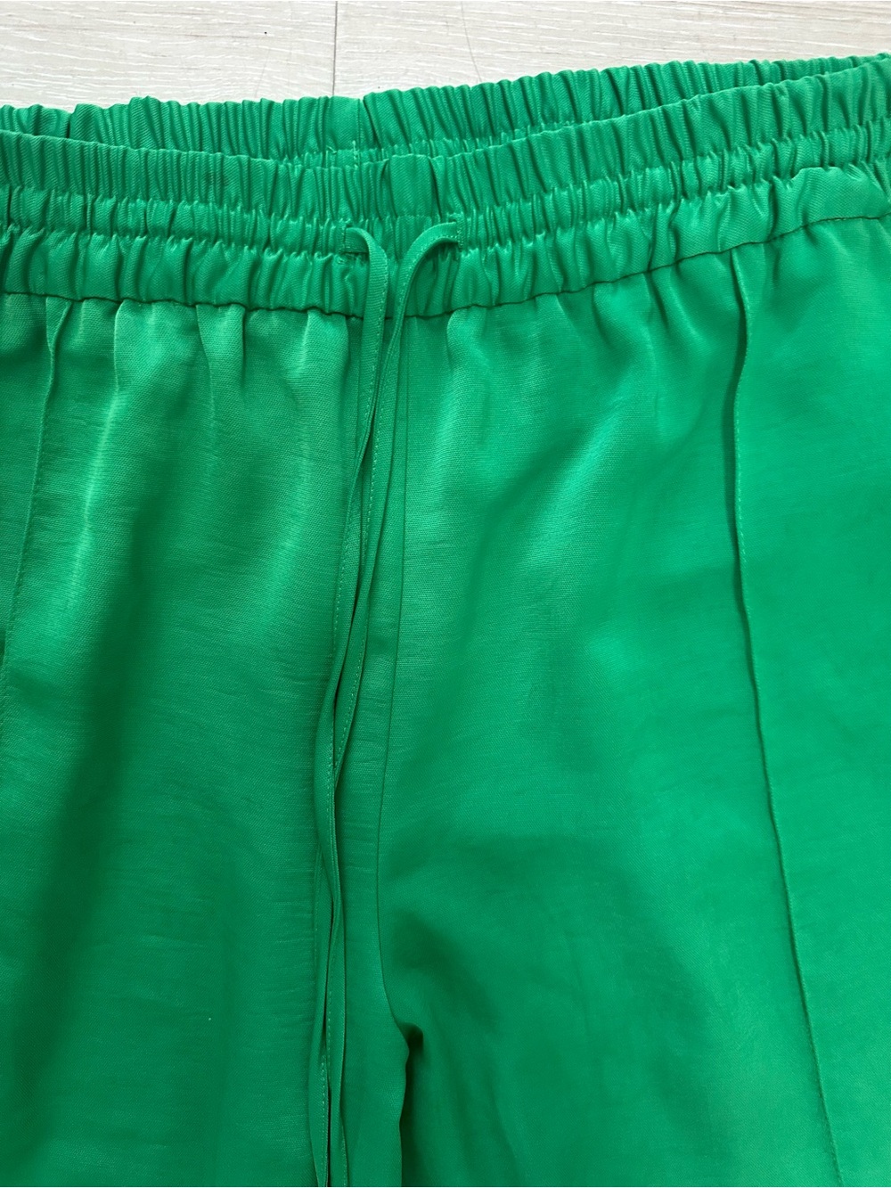Zara Emerald Green Wide-Leg Drawstring Trousers - Picture 4 of 5